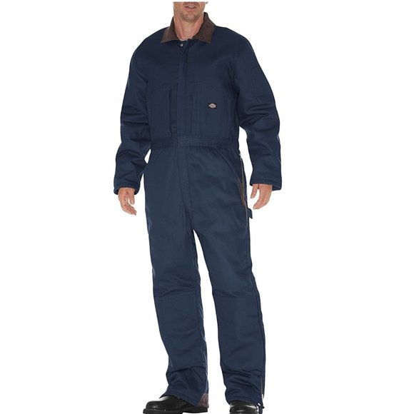 NWT Dickie's Mens Insulated Blended Duck Full Coverall Navy 2XL Reg $170 FLE160 - Picture 1 of 1
